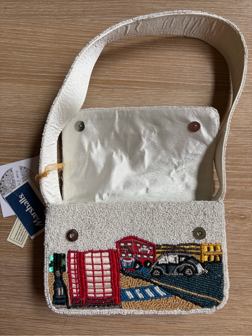 Beaded London Scene Shoulder Bag - Picture 3 of 4